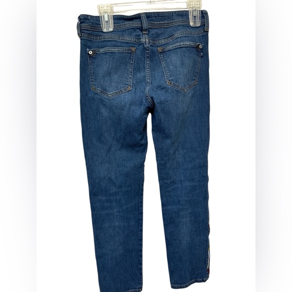 Pilcro Slim Boyfriend Crop Jeans Embroidered Side Stripe - Picture 2 of 9